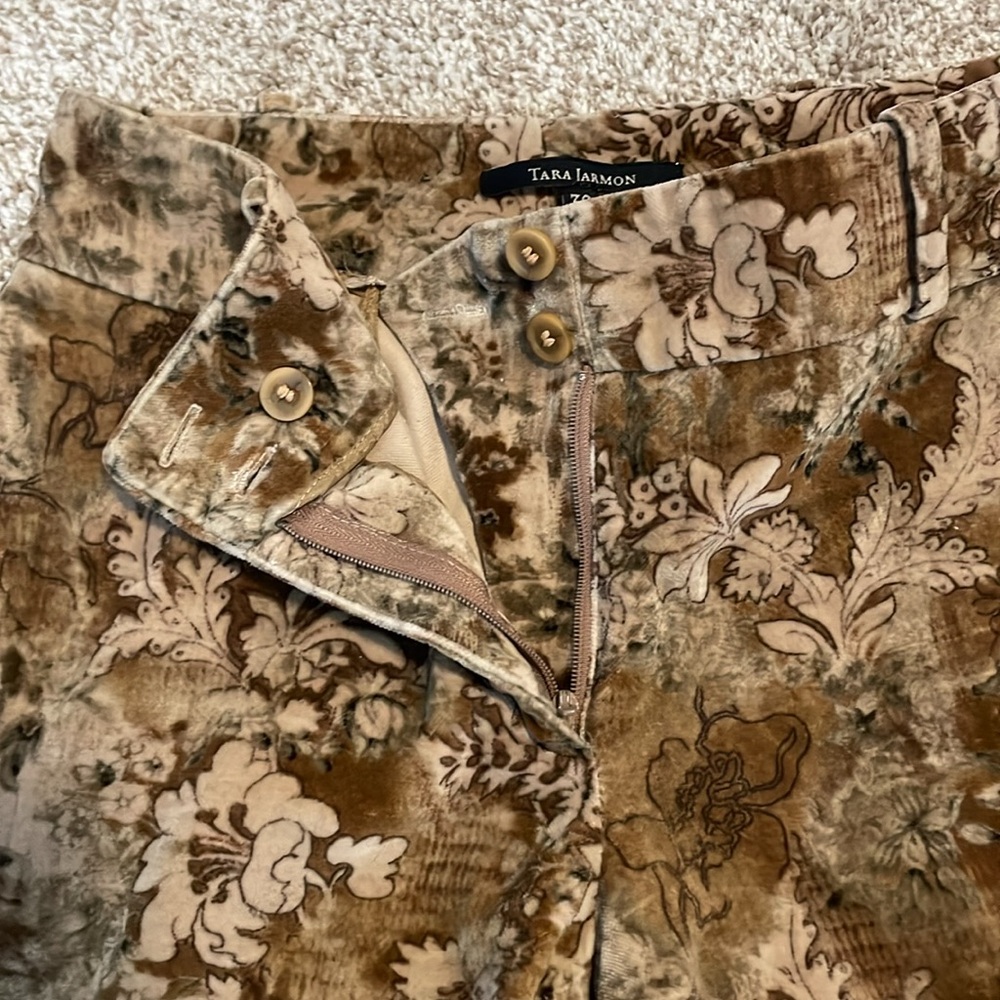 Tara Jarmon Printed Sude Trouser Pants